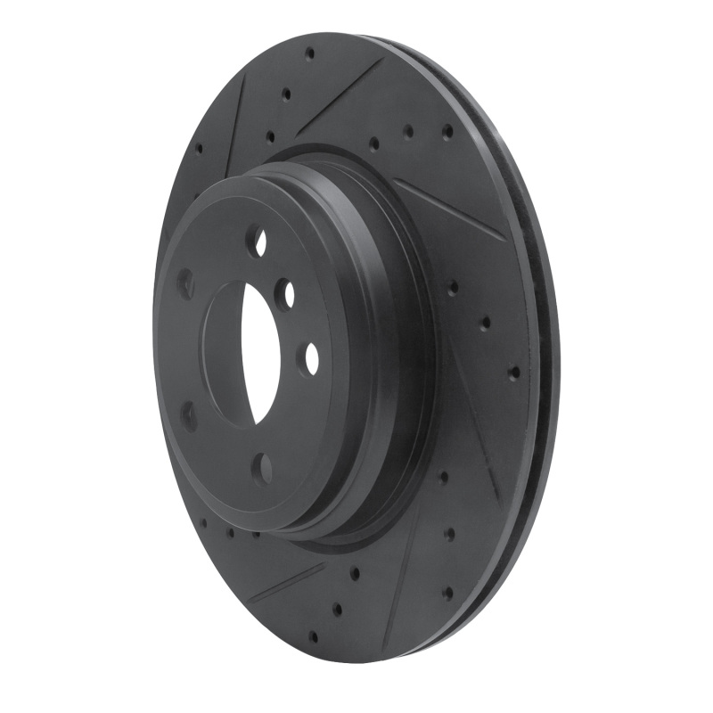 BMW 330I Brake Rotor (1) - Rear Left - R1 Concepts - Drilled & Slotted - Black - `12-`20